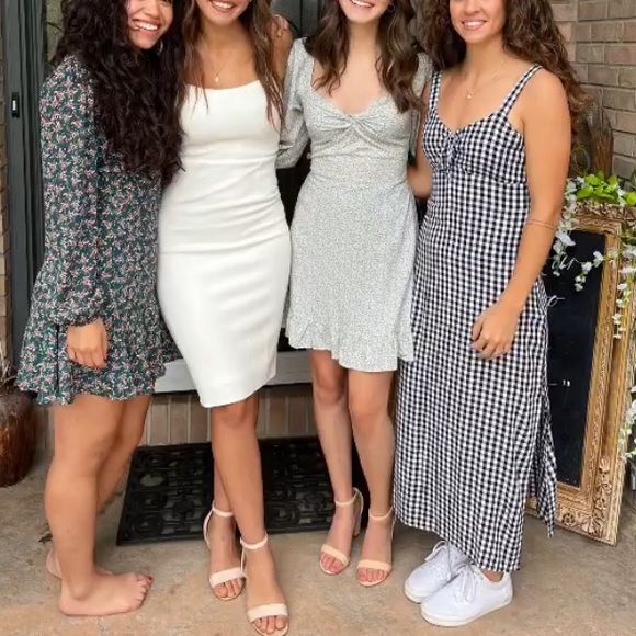 Lulus Guessing Game White Bodycon Midi Dress - Size small - Picture 10 of 10